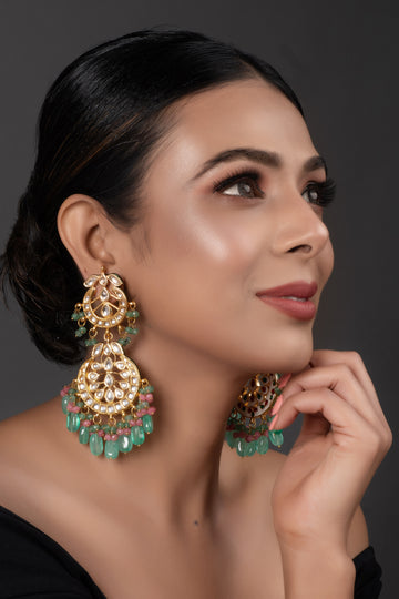 Handcrafted Kundan inspired earrings